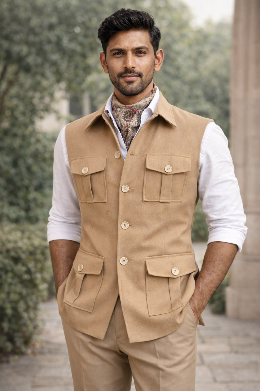 Men’s Camel Safari Waistcoat