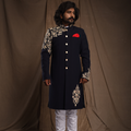 Midnight Navy Embroidered Sherwani