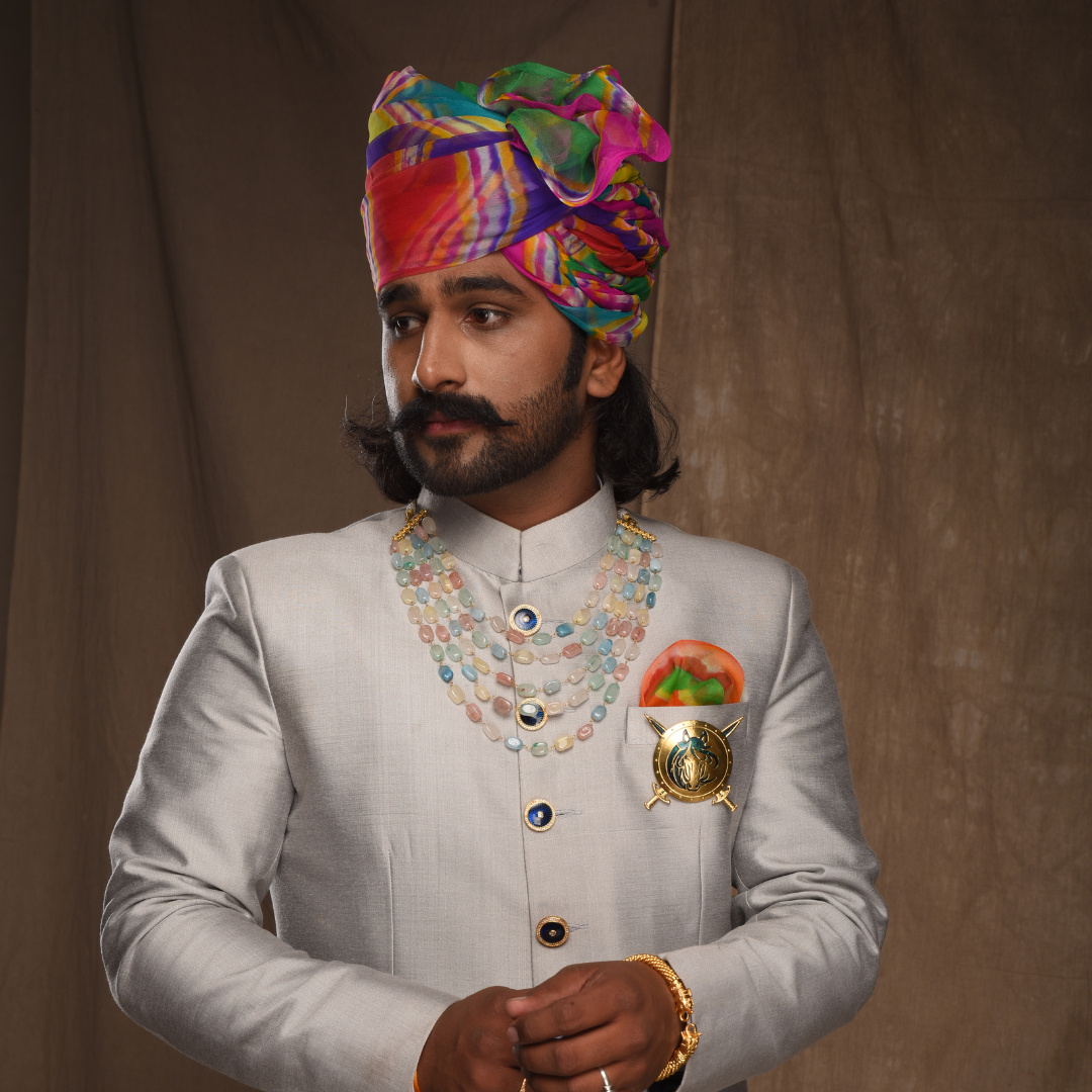 Multicolor Leheriya Wedding Safa