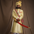 Regal Gold Brocade Sherwani