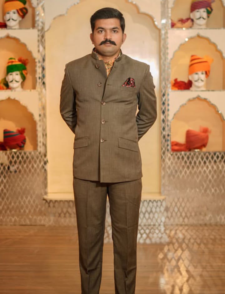 Regal Olive Bandhgala Suit for Men – Classic Wedding & Festive Wear